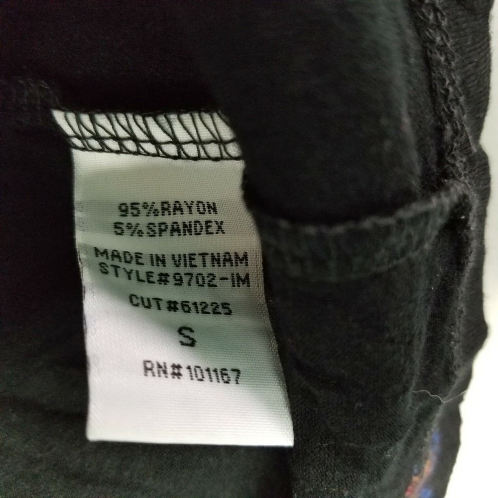 Cha Cha‎ Venti Womens Tunic Size S Black Stretchy Floral Mandolin Print Blouse - Picture 5 of 6